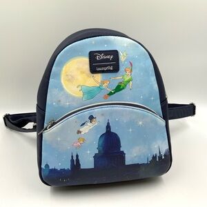 Loungefly Disney Peter Pan Flying City Mini Backpack Wendy Kids Tinker Bell.
